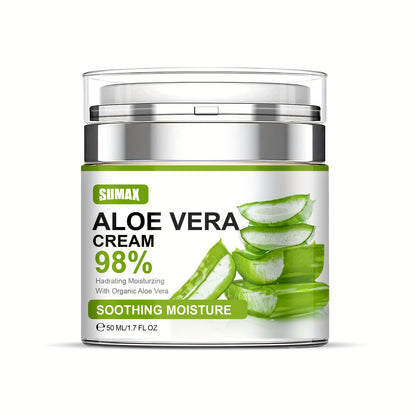 50ml Aloe Vera Cream, Face Moisturizer 96% Pure Aloe Vera Moisturizing Cream Provides Superior Moisturizing And Nourishing Effect, To Combat Dryness Daily Skin Care For Men Women