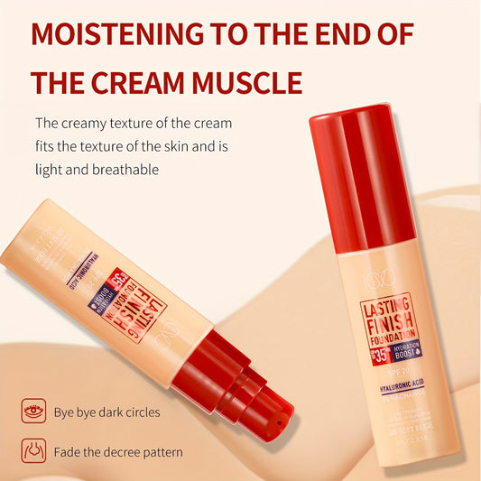 Long-Lasting Hydrating Foundation: Full Coverage, Hides Dark Circles, Pores, and Blemishes, Waterproof, Matte Finish, Suitable for All Skin Types