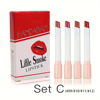 4 Colors Matte Lipstick Set Women Makeup Velvet Mist Moisturizing Lipstick Lip Gloss Pigmented Lip Makeup Gift Sets For Women Girls