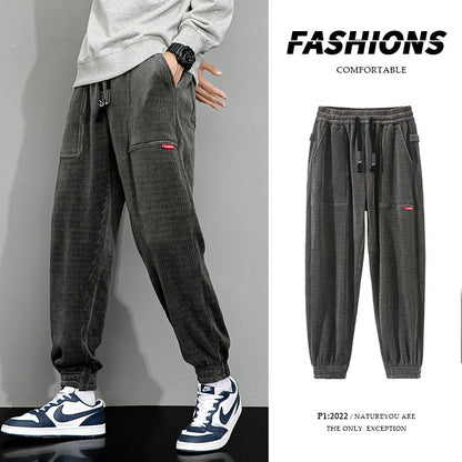 Men's Plus-sized Plus-sized Autumn Fashion Brand Loose Wide Leg Corduroy Men's Sports Casual Pants