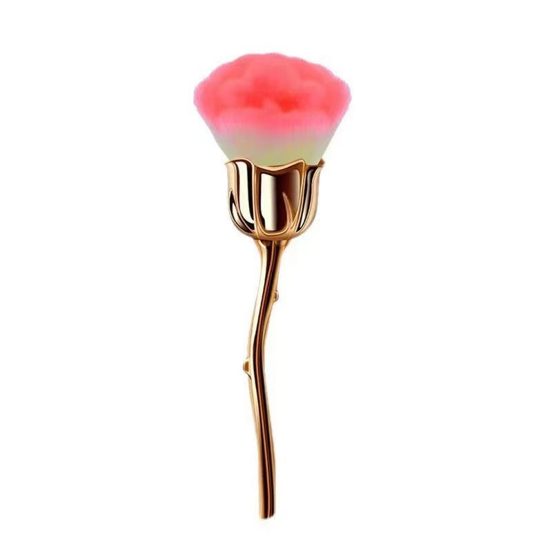 Playful Rose Face Powder Makeup Brush - Pink & Black