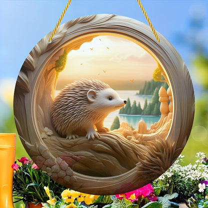 1pc, Hedgehog Sun Catcher Round Acrylic Wall Hanging, Garland Decoration, Garland Attachment Logo, Room Decoration, Aesthetic Room Decoration, Bedroom Decoration