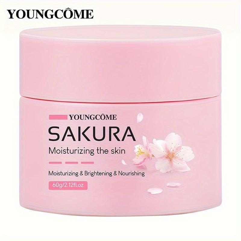 30/60g Sakura Facial Care Moisturizing Face Cream, Repairs Dry Skin, Protects Skin, Improves Skin Texture, Tightens Skin, Makes Skin Tender And Delicate, Suitable For All Skin Types, And Makes Your Skin Look Young With Plant Squalane