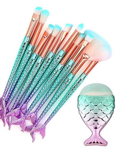 Gradient Mermaid Makeup Brush Set