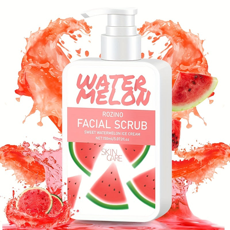 Rozino Watermelon Facial Scrub 150Ml - Deep Pore Cleansing & Hydration, Gentle On All Skin Types, Hypoallergenic With Honey Extract