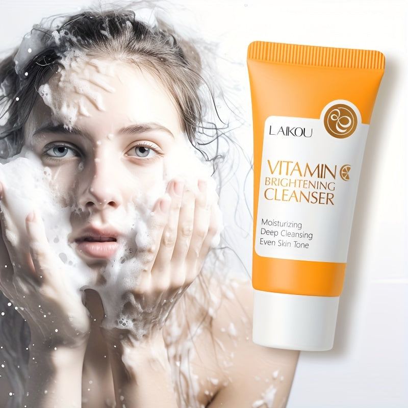 1pc 50g Vitamin C Cleanser, Facial Wash Cleanser, Gentle Cleansing Pores Cleanser, Brightening Oil Control Cleanser