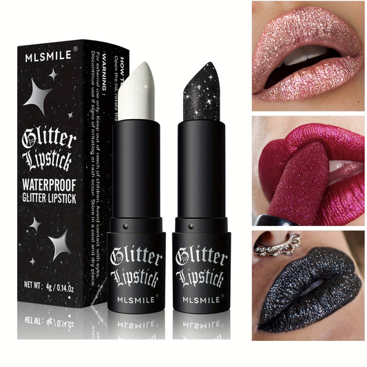 7 Colors Glitter Lipstick Hydrating Sparkling Shine Lip Color Nonstick Highly Pigmented Formula Metallic Finish Lip Makeup For Women And Girls Halloween Makeup Valentine's Day Gifts