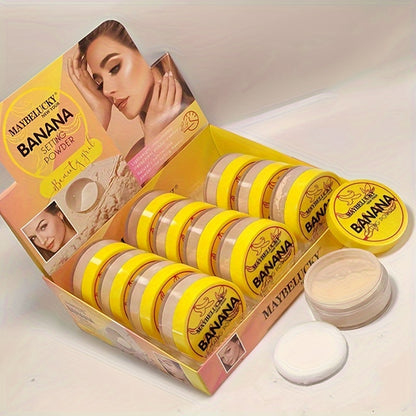 Banana Setting Powder - Oil Control Loose Baking Setting Powder, Minimizes Pores And Fine Lines Matte Finish Long Lasting Natural Face Makeup, Lightweight Yellow Loose Powder For All Skin Tones