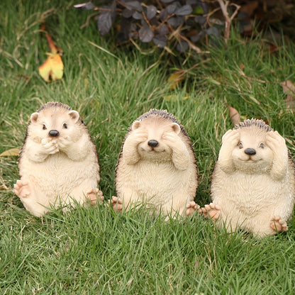 Rustic Thanksgiving Hedgehog Garden Statues: Adorable Resin Figurines for Your Lawn or Patio