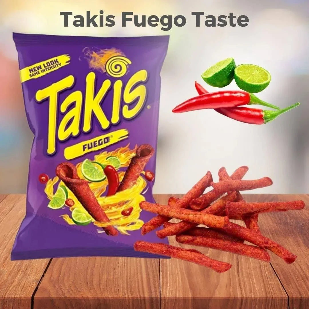 Takis – Corn Chips – Fuego Hot Chili Pepper & Lime Tortilla – Large 180g Bag